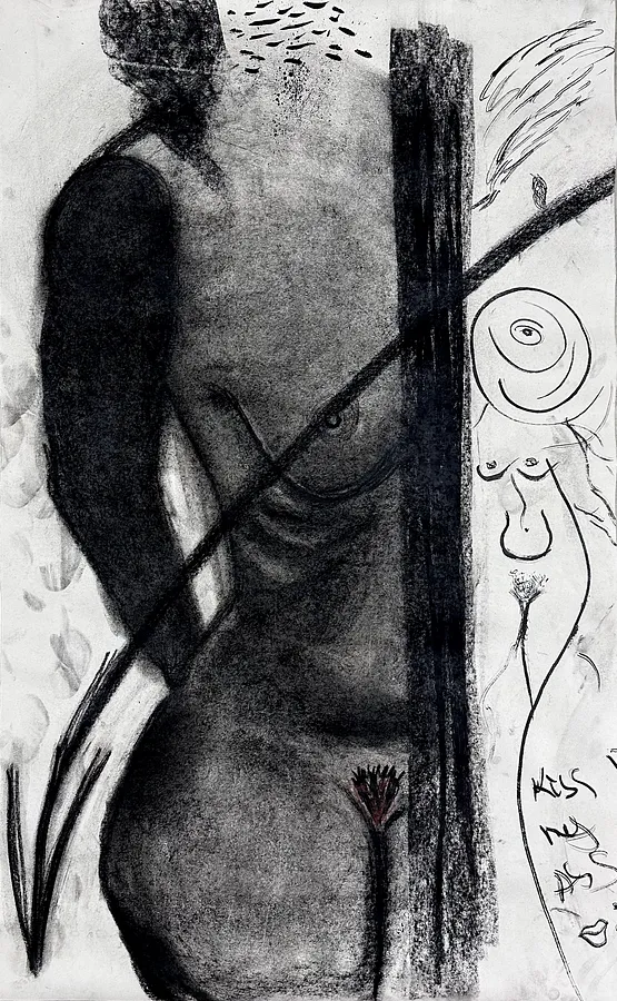 Зображення "Без назви" від Дарʼя Бутряшкіна , розмір: 115x65 см, матеріали: Змішана техніка на шпалерах, медіум: Графіка, місто: Львів, ціна: $165